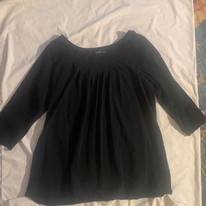 Black pleated tunic top